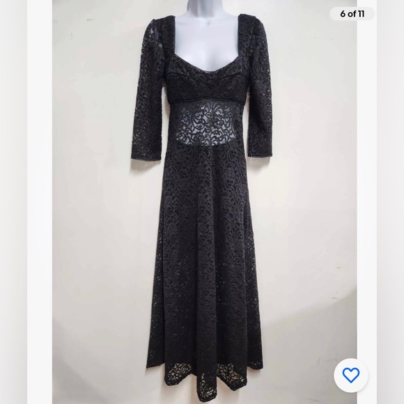 Free People Adored Black Lace Maxi Dress Size S. B27 - Picture 6 of 11